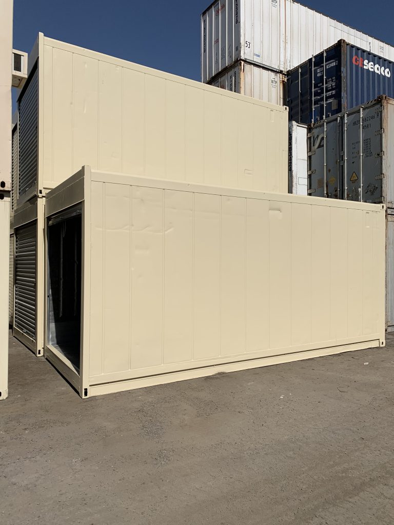 Shipping container with a custom side opening